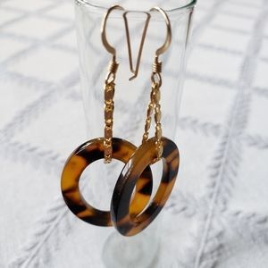 14ktgf Designer faux tortoise-shell earring